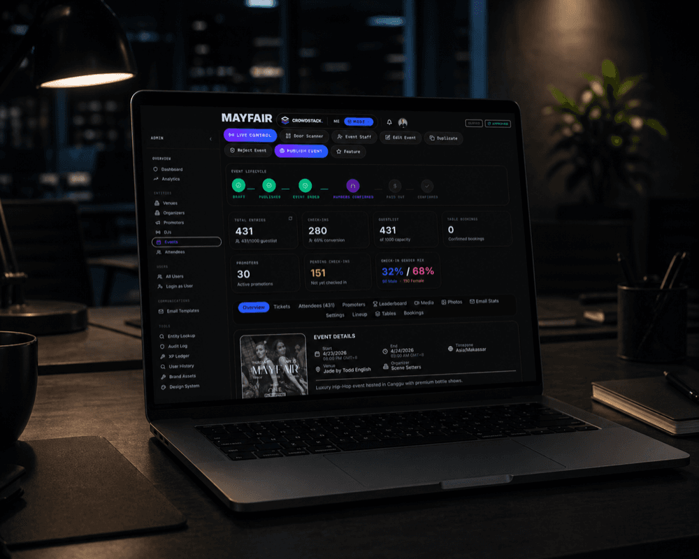 Event experience product screenshot