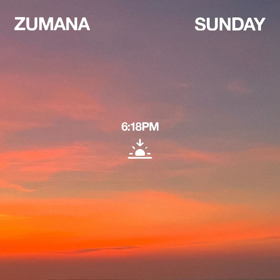Zumana Sunday event flyer