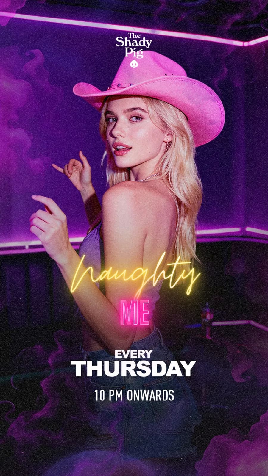 Naughty Me event flyer
