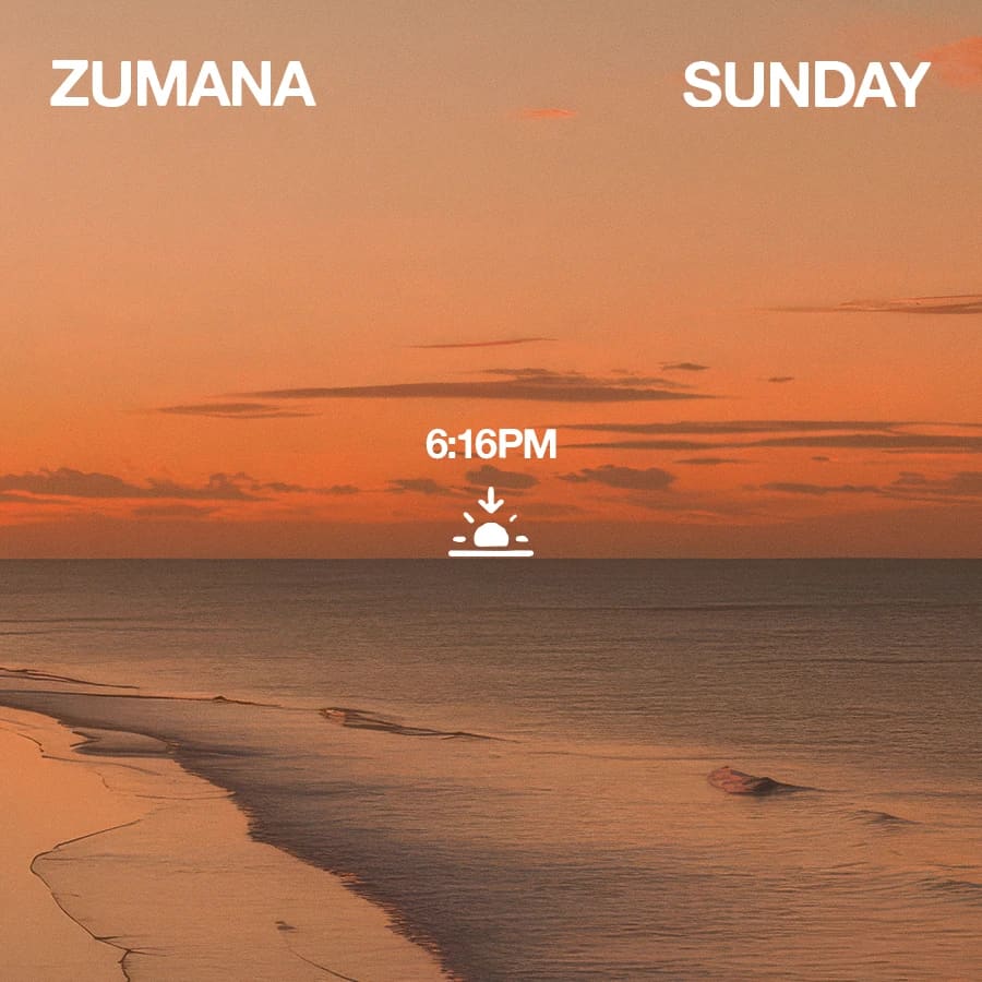 Zumana Sunday event flyer
