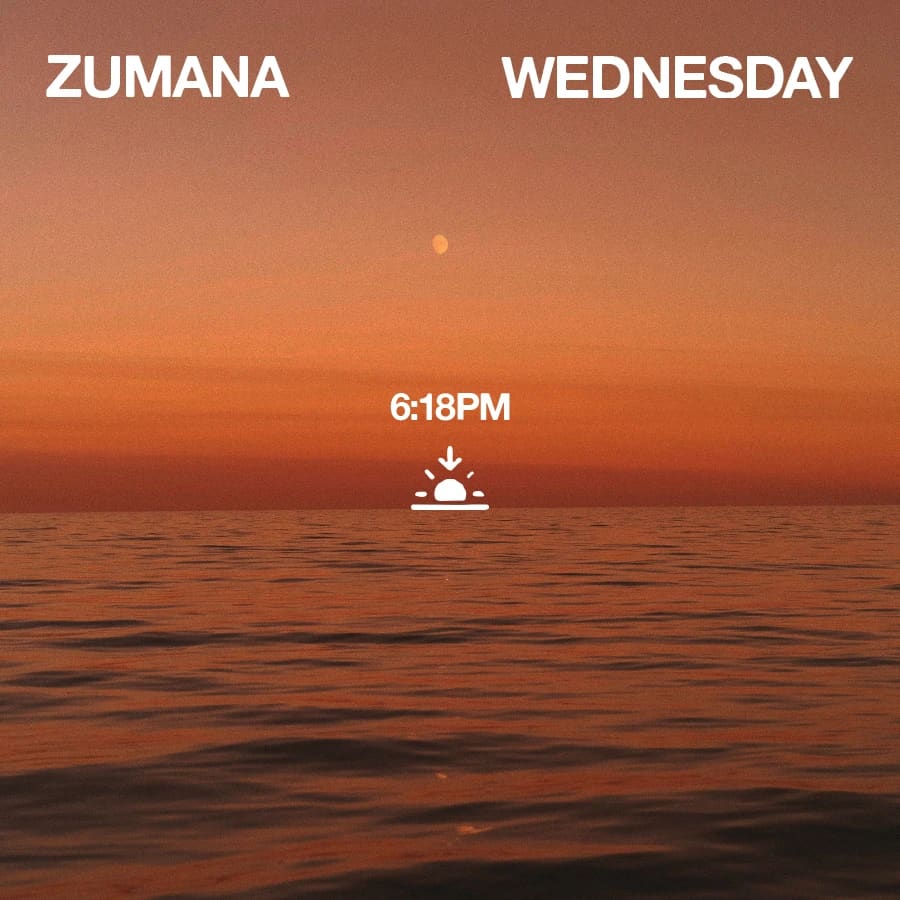 Zumana Wednesday event flyer