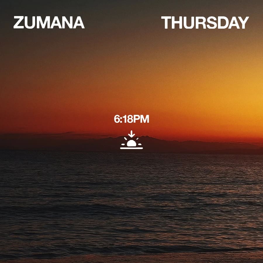 Zumana Thursday event flyer
