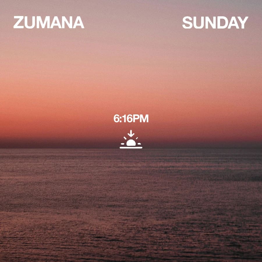 Zumana Sunday event flyer
