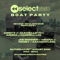 Select Rewind - Boat Party event flyer