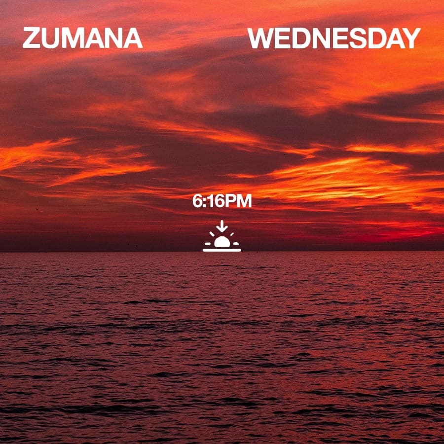 Zumana Wednesday event flyer