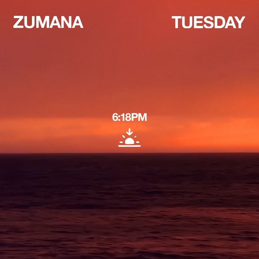 Zumana Tuesday event flyer
