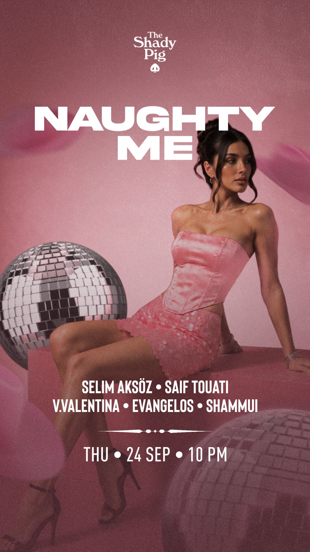 Naughty Me event flyer